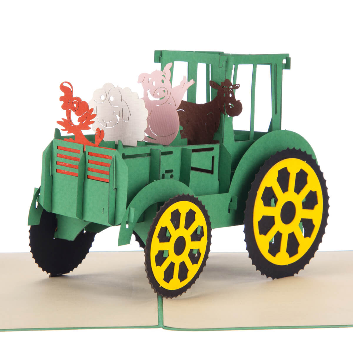 Tractor and Farm Animals Pop Up Card