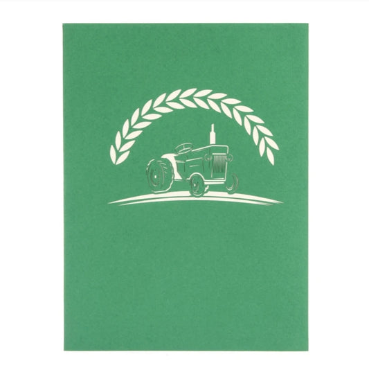 Green Tractor Pop Up Card