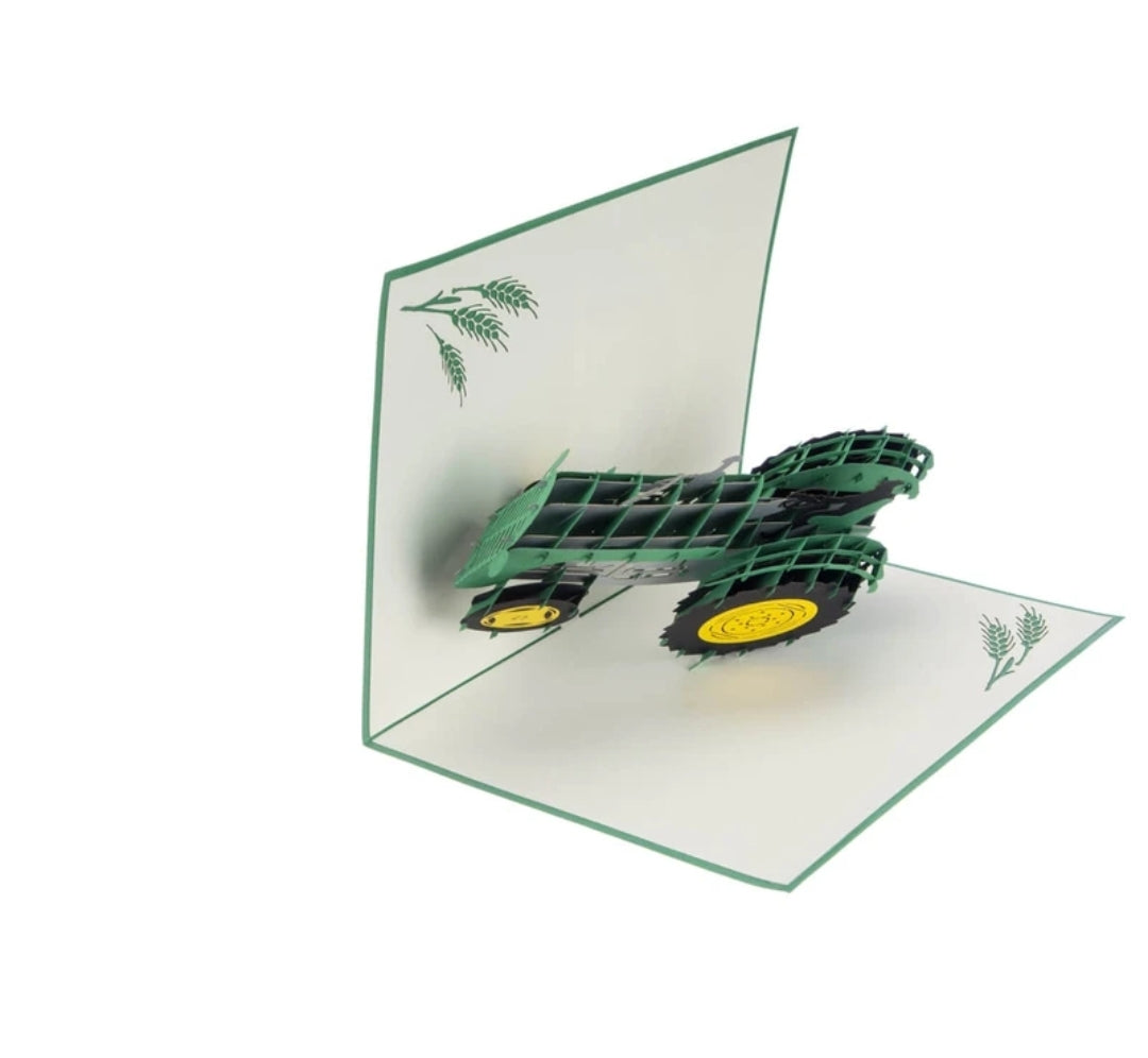 Green Tractor Pop Up Card