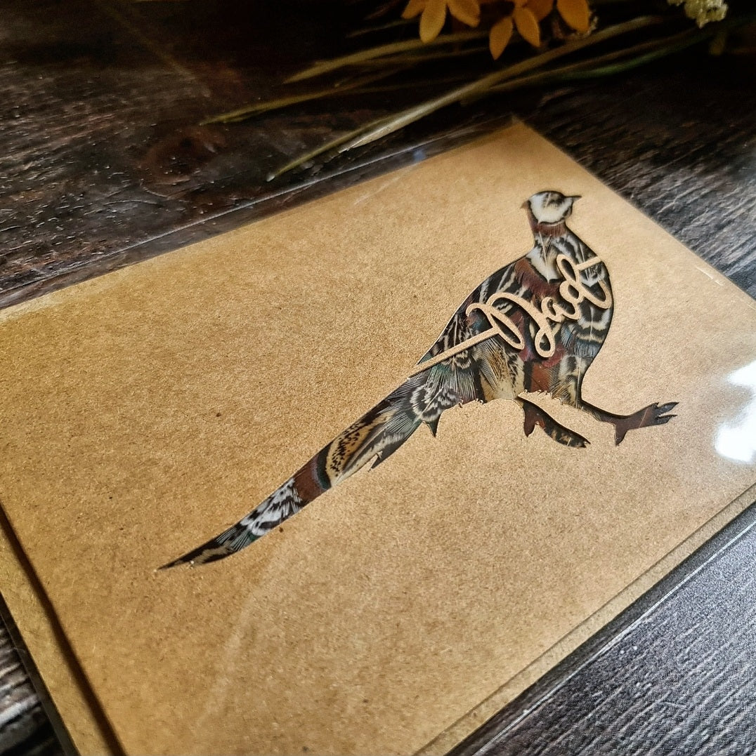 Pheasant Feather Dad Card