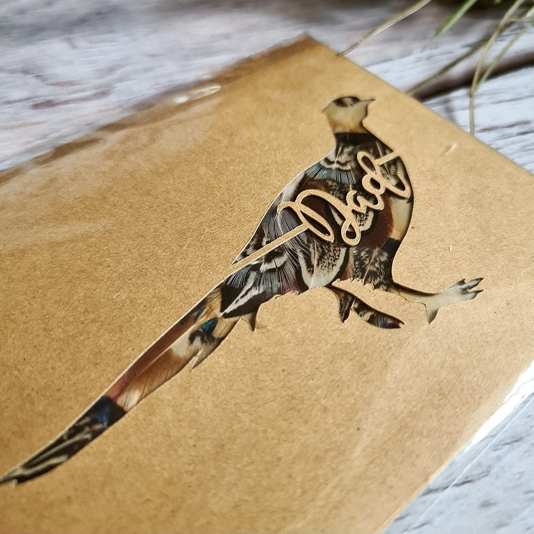 Pheasant Feather Dad Card