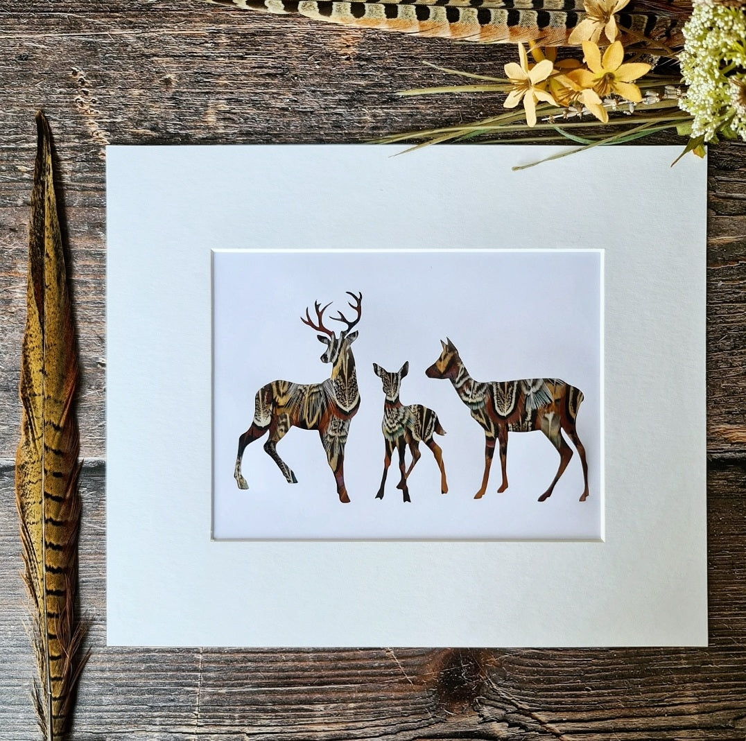 Stag, Doe and Fawn - Deer Family