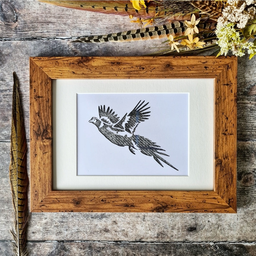 Pheasant in Flight - Country Contemporary