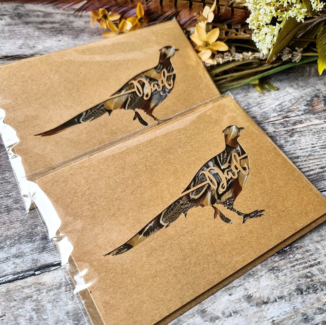 Pheasant Feather Dad Card